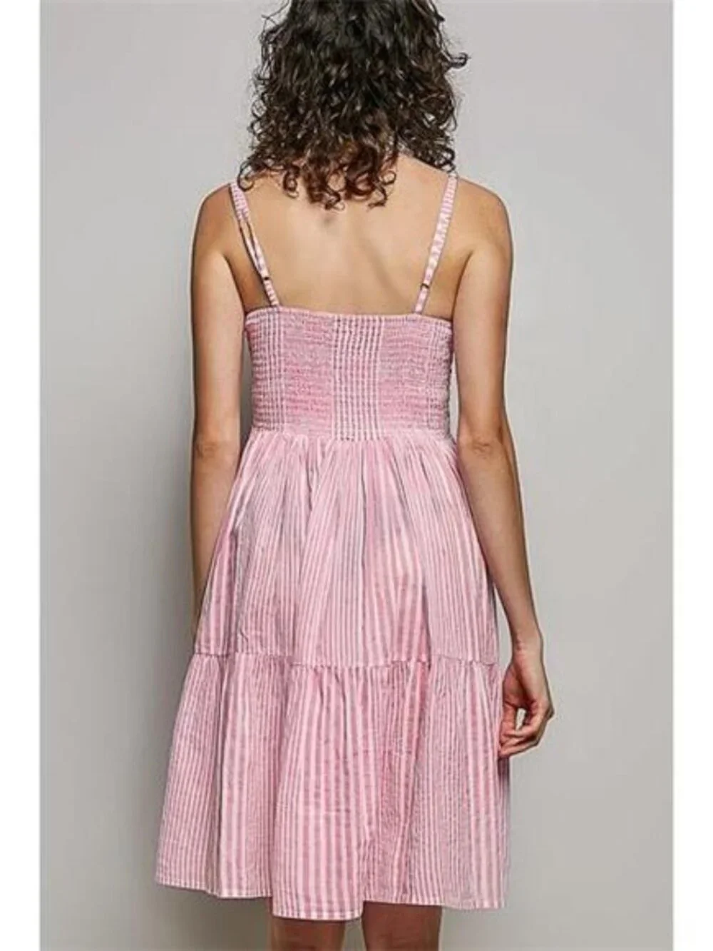 POL Striped Smocked Embroidered Mini‎ Dress - Picture 4 of 6